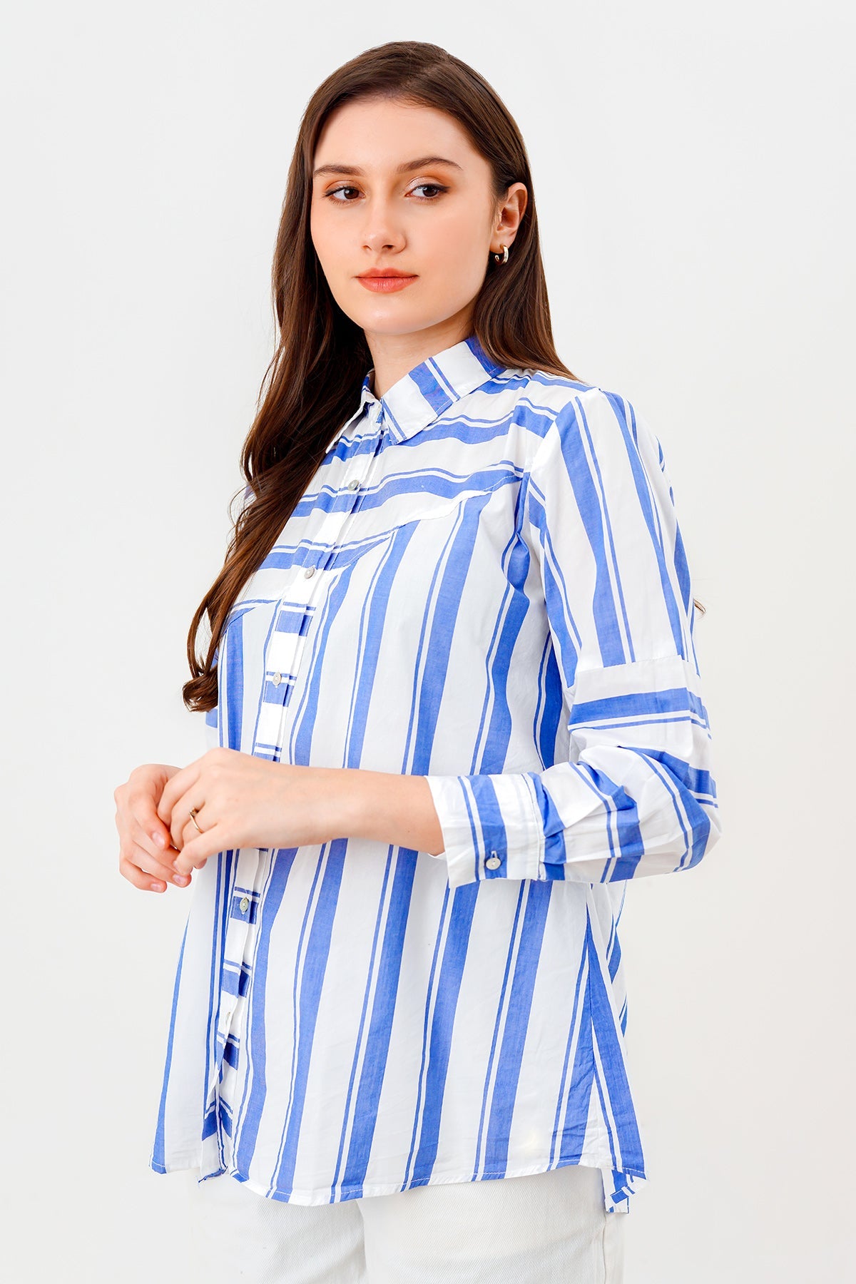 Reta Shirt - White/Blue