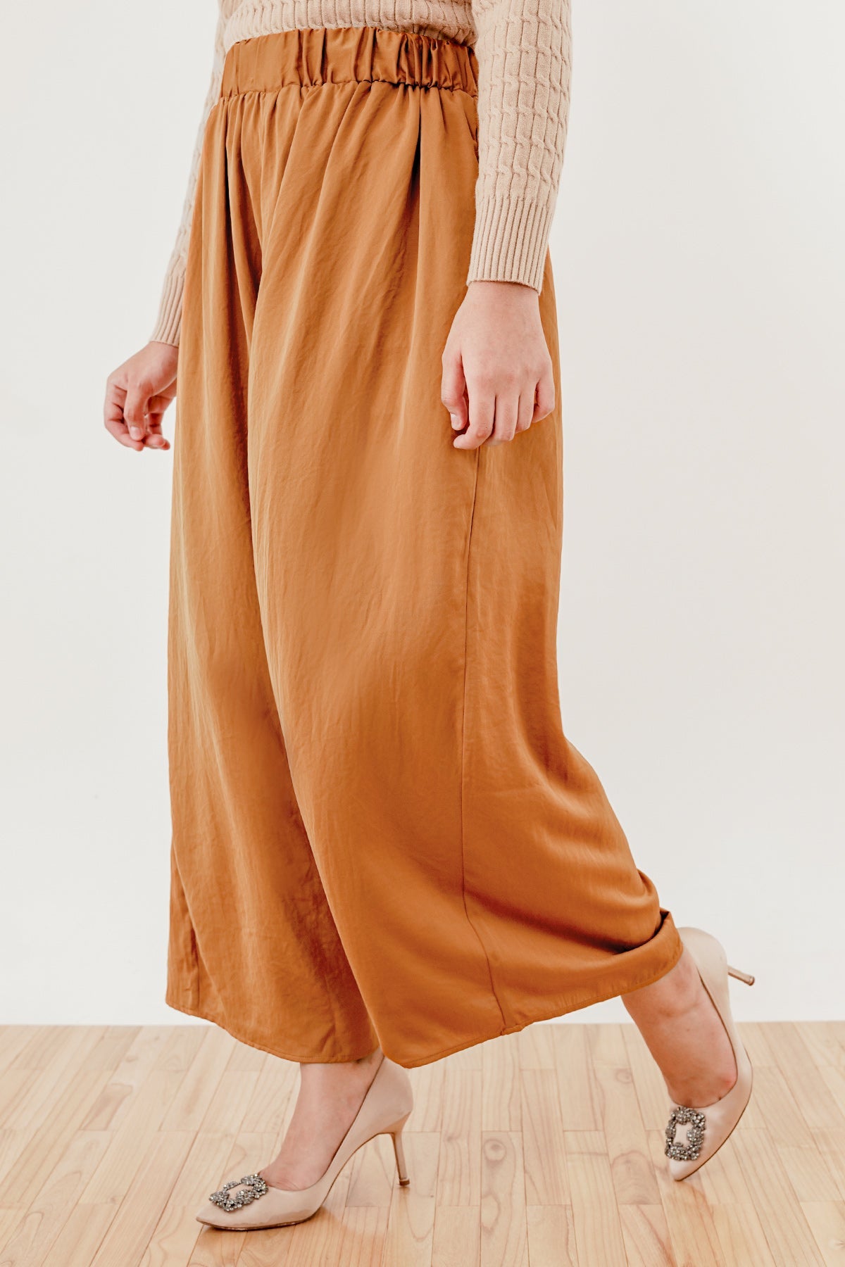 Flowy Wide Pants - Brick
