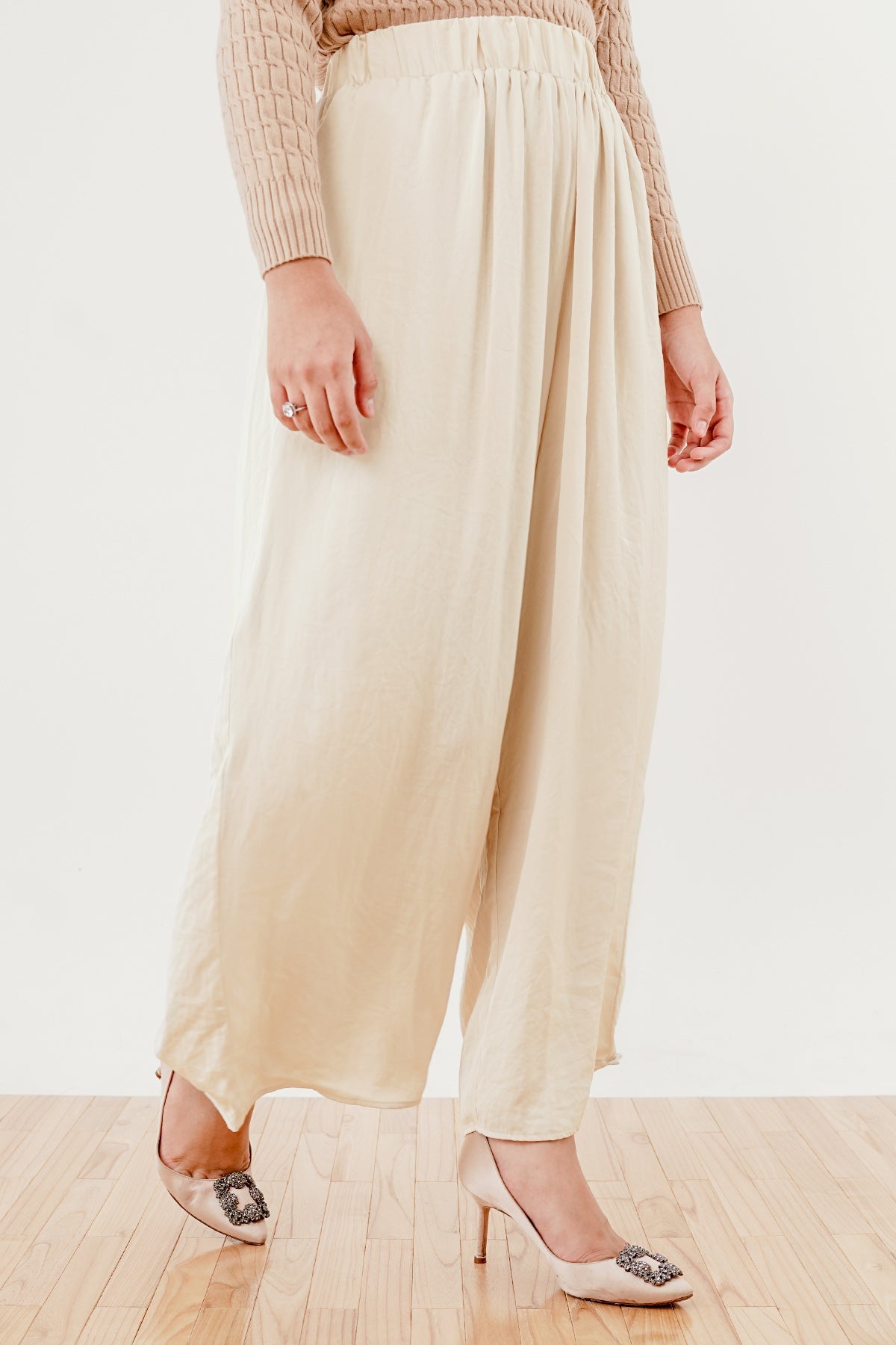 Flowy Wide Pants - Cream