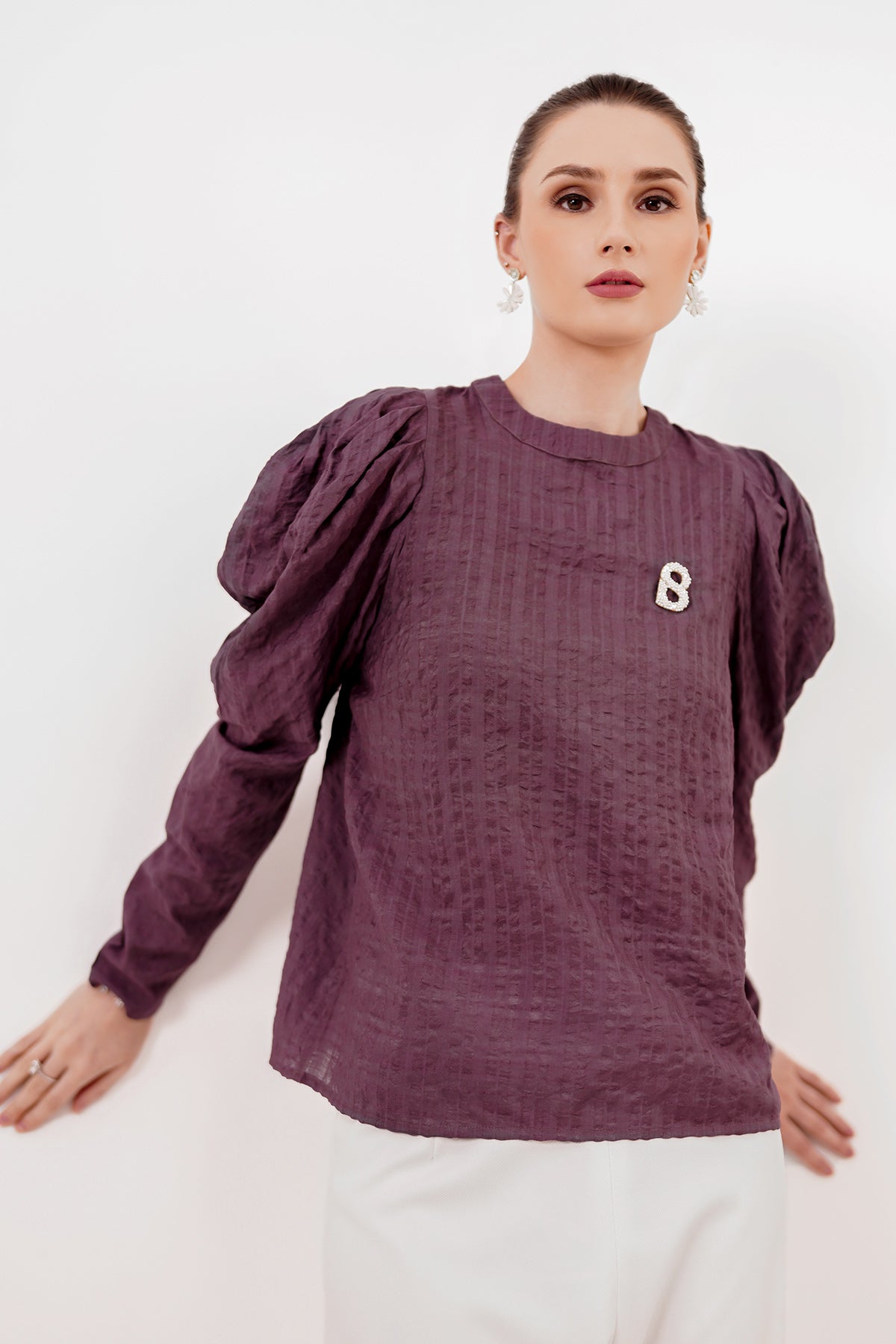 Mina Puff Sleeve - Dusty Purple
