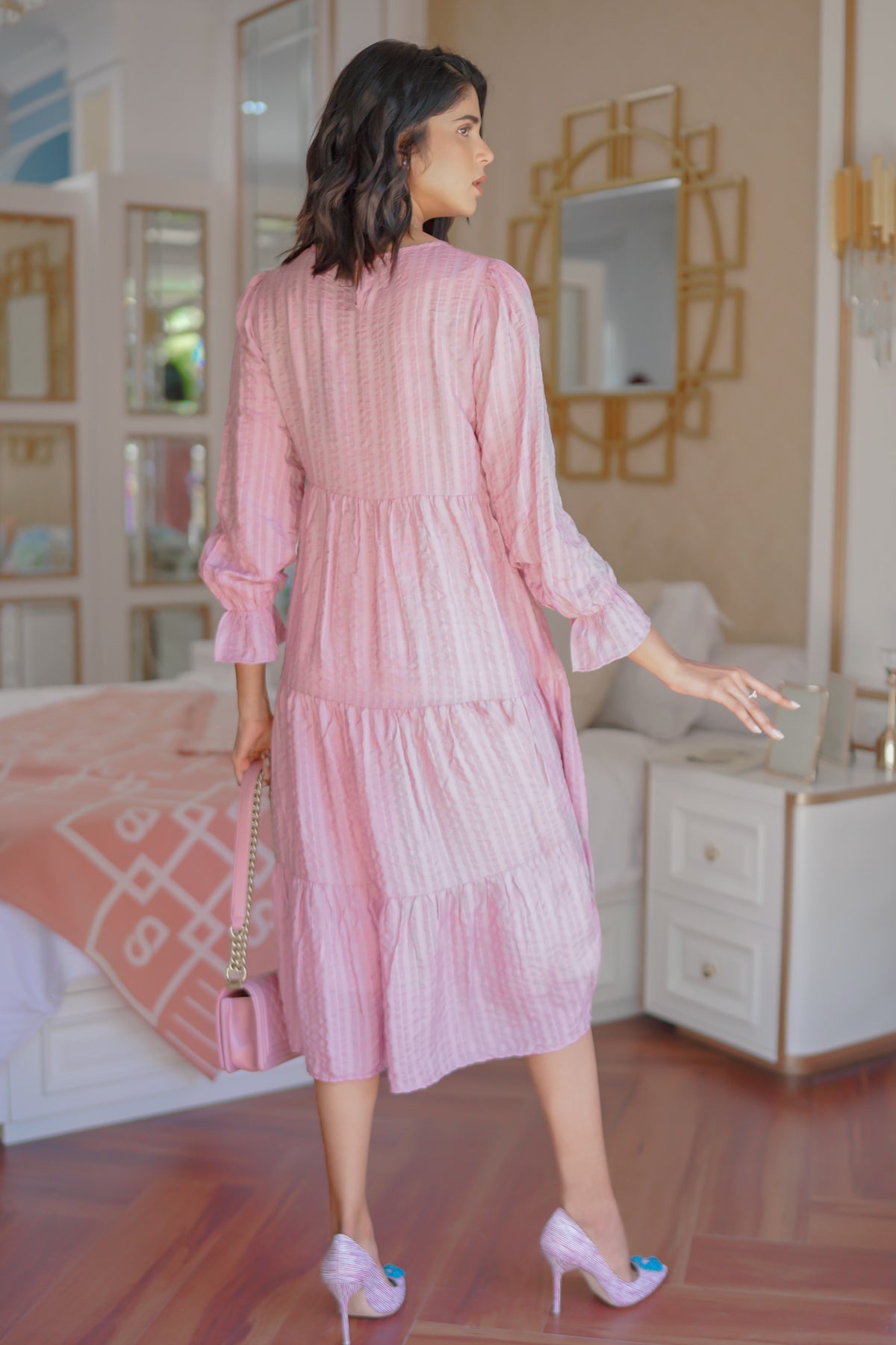 Pink Lilou Tiered Dress