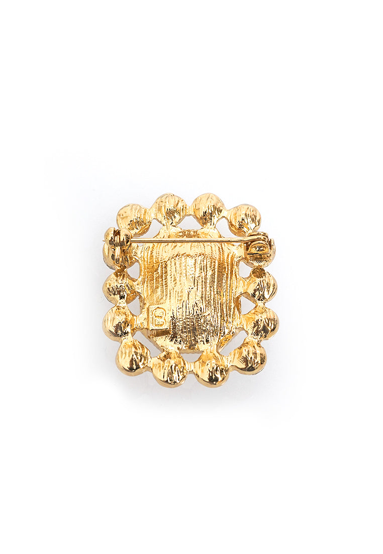 Elle Crystal Brooch - Gold