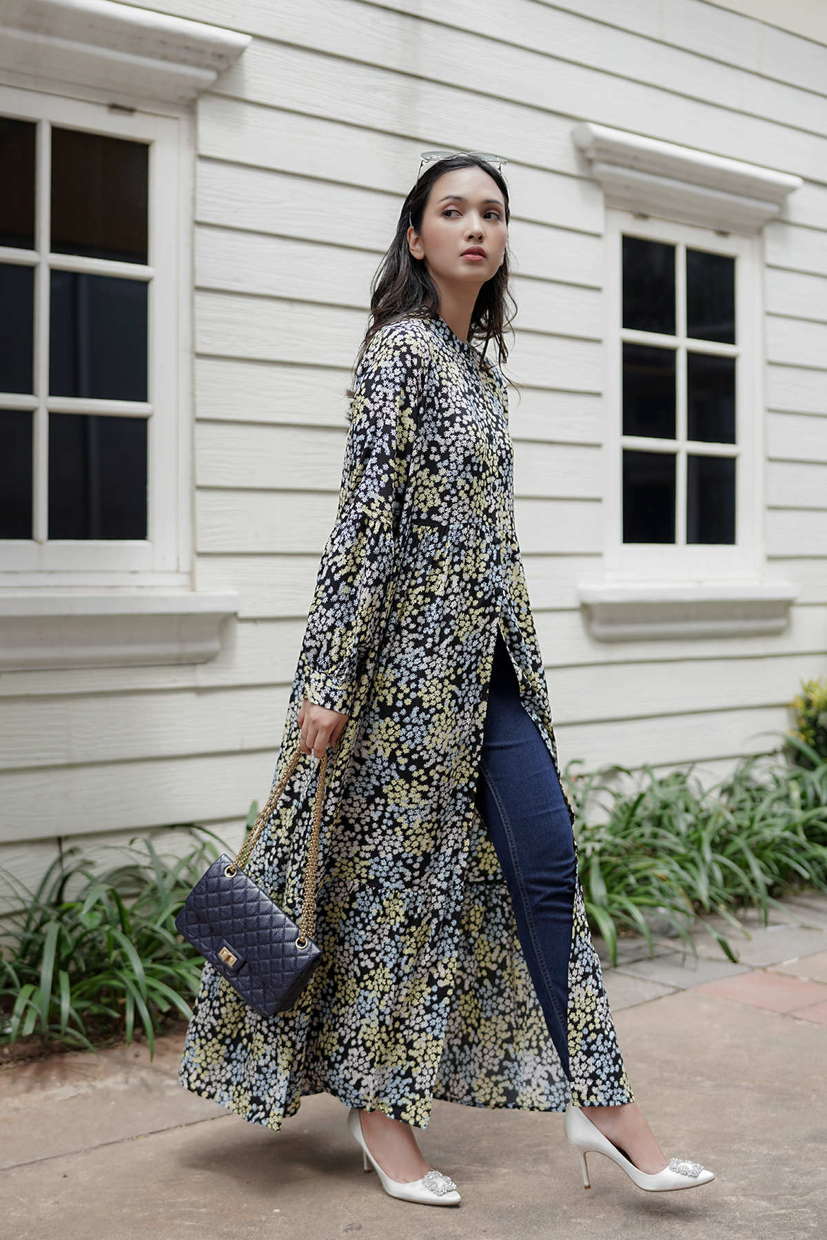 Navy Flower Dress