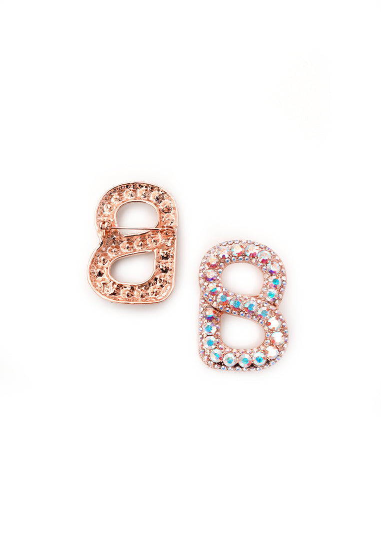 Luxe Signature Gleaming Brooch - Rose Gold