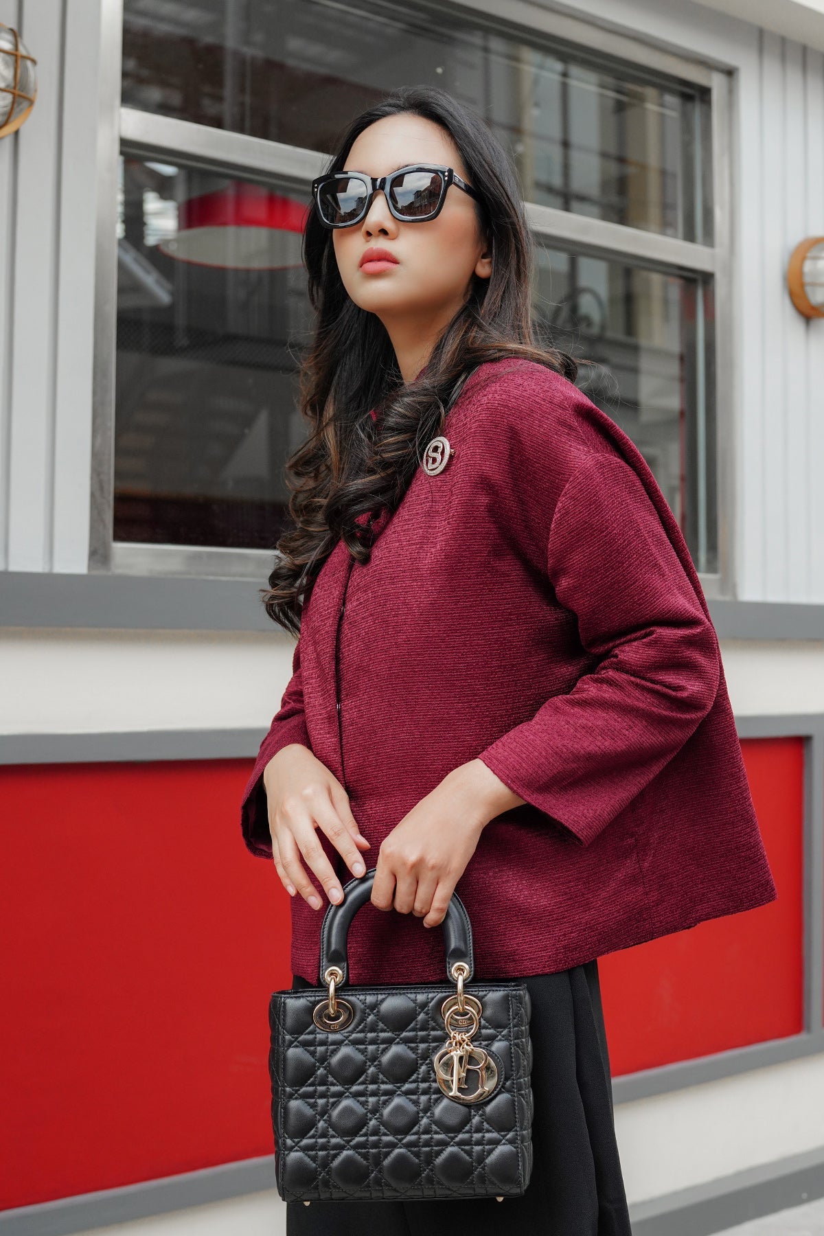 Maroon Thea Blazer