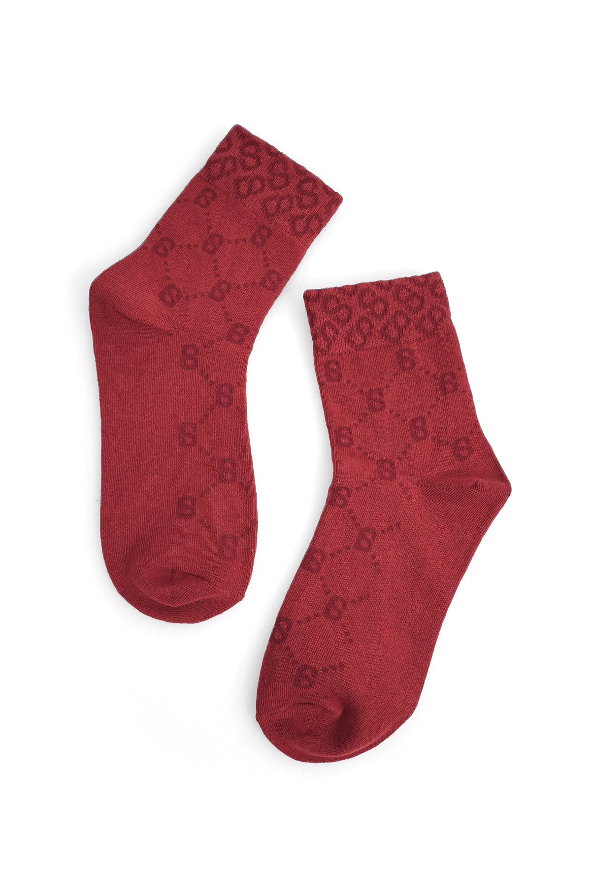 Monogram Socks Maroon