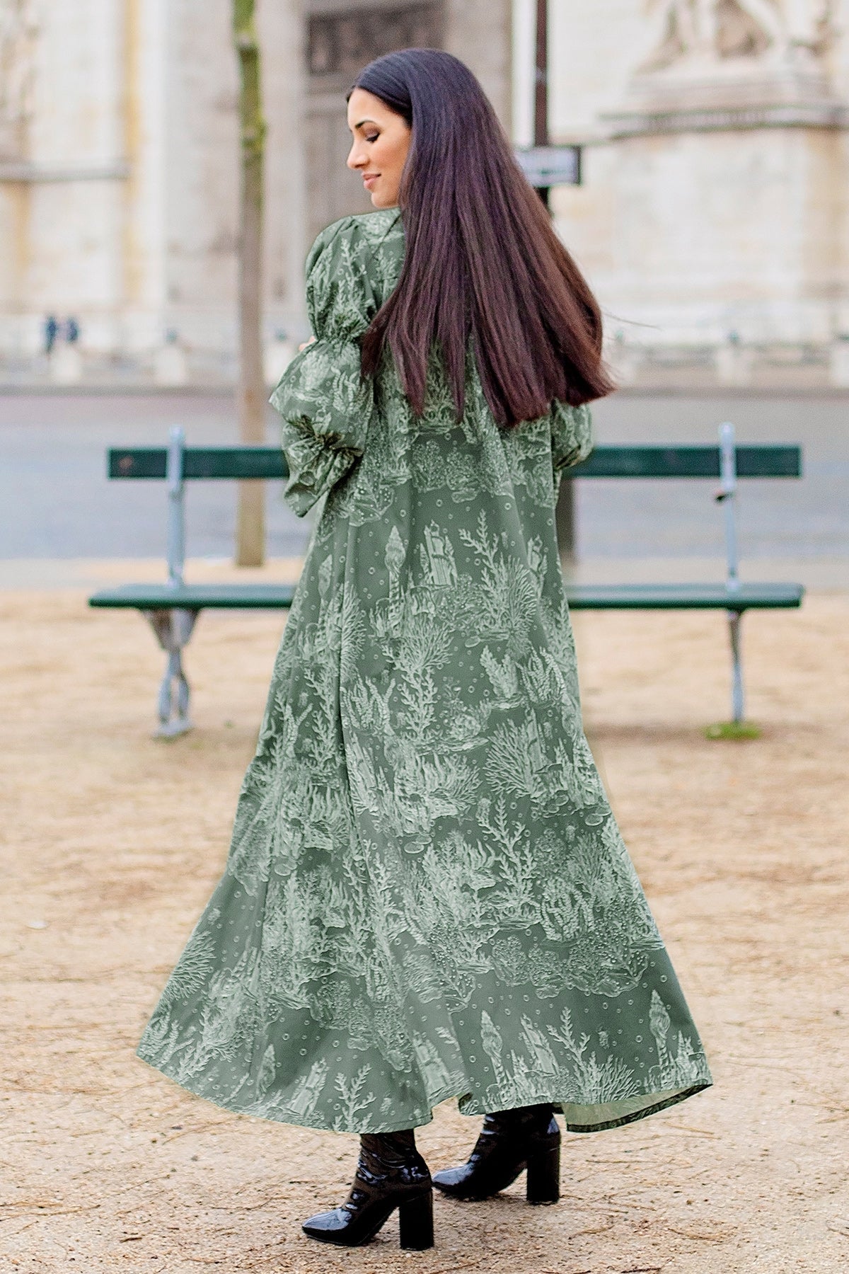 El Mar Minorca Puffy Sleeve Long Outer - Dark Green