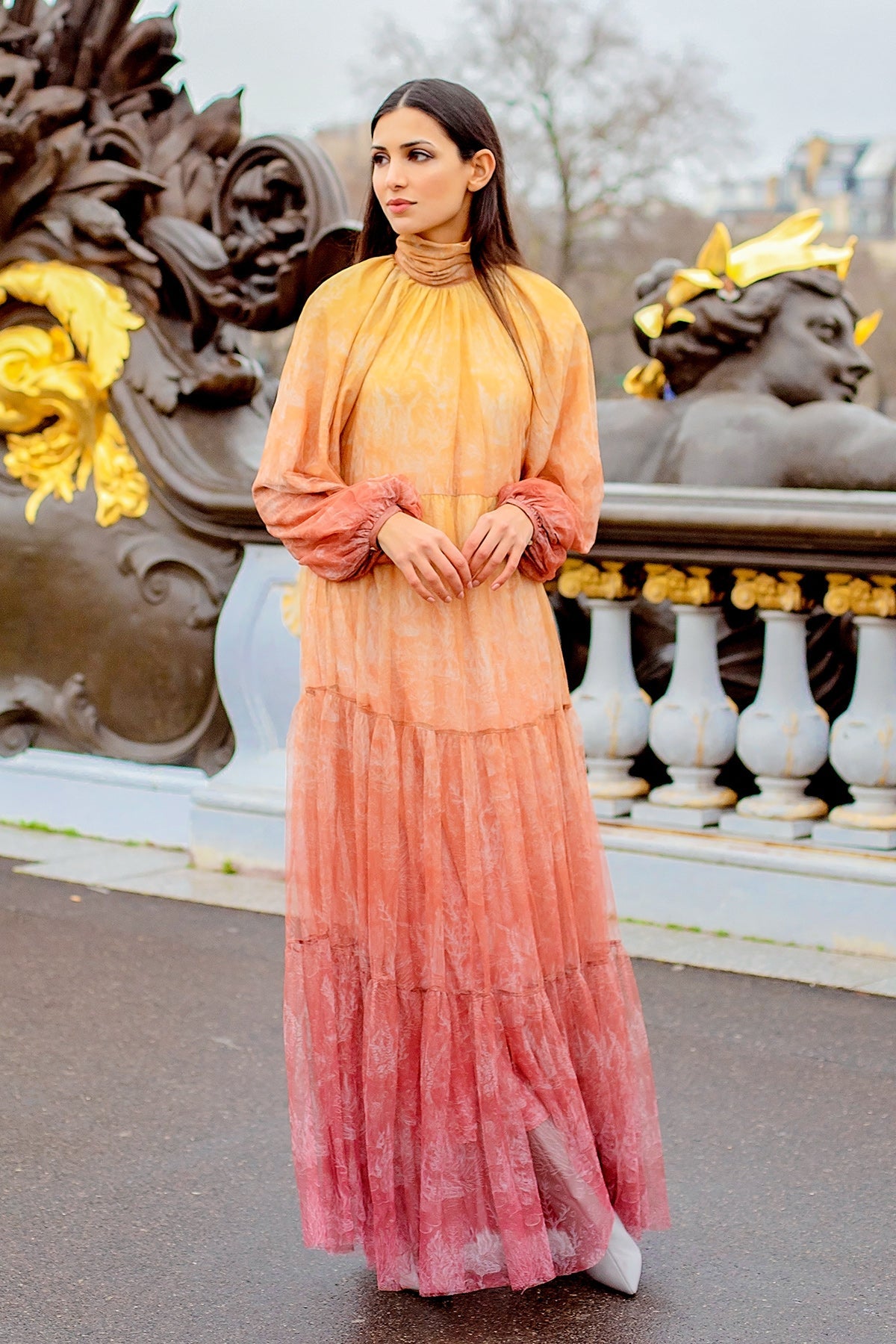 El Mar Minorca Long Dress - Yellow/Pink