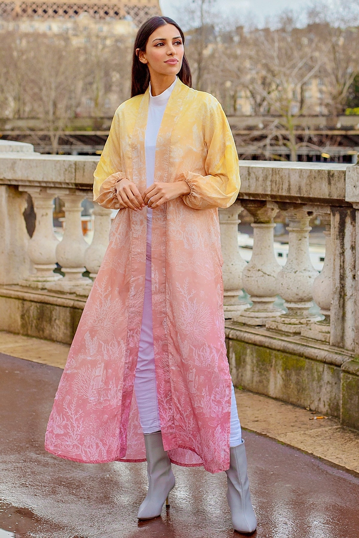 El Mar Minorca Long Outer - Yellow/Pink