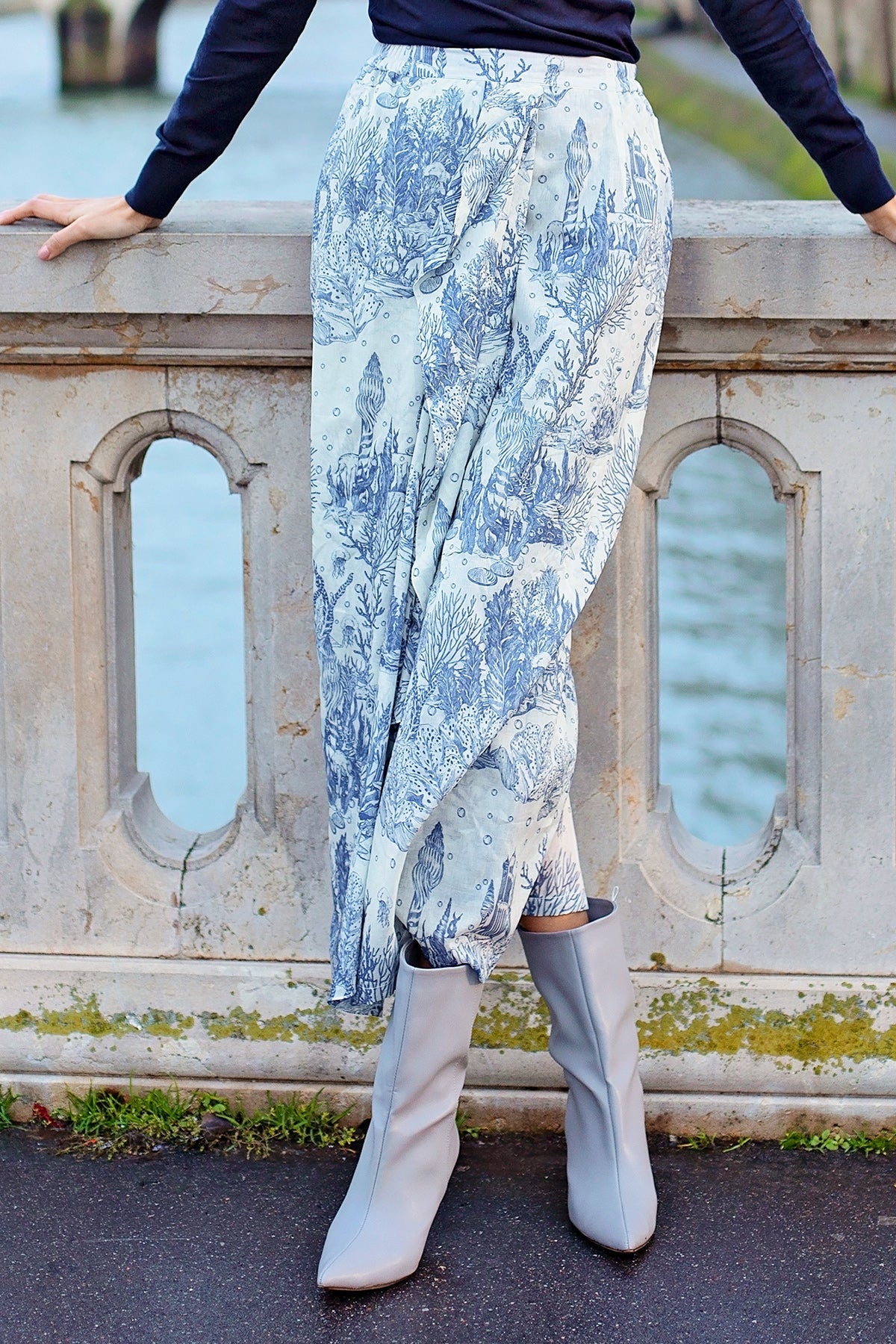 El Mar Minorca Skirt with Ruffles - Blue