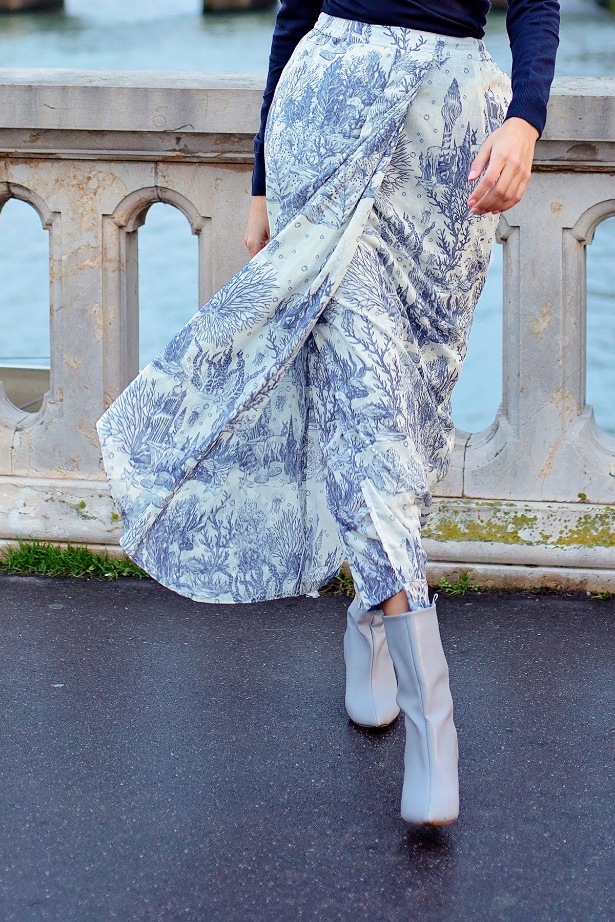 El Mar Minorca Skirt with Ruffles - Blue