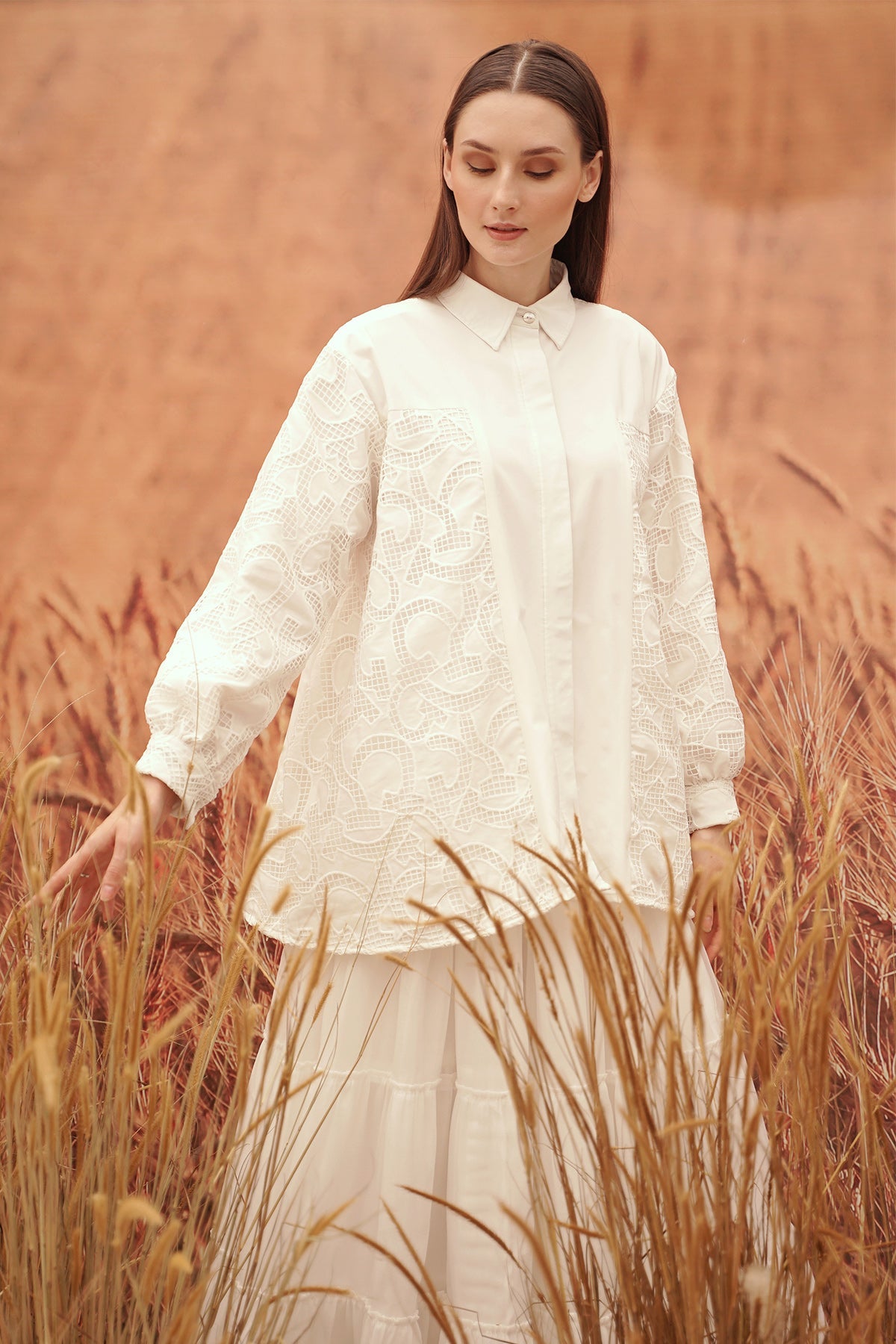 Noura Lace Top - White