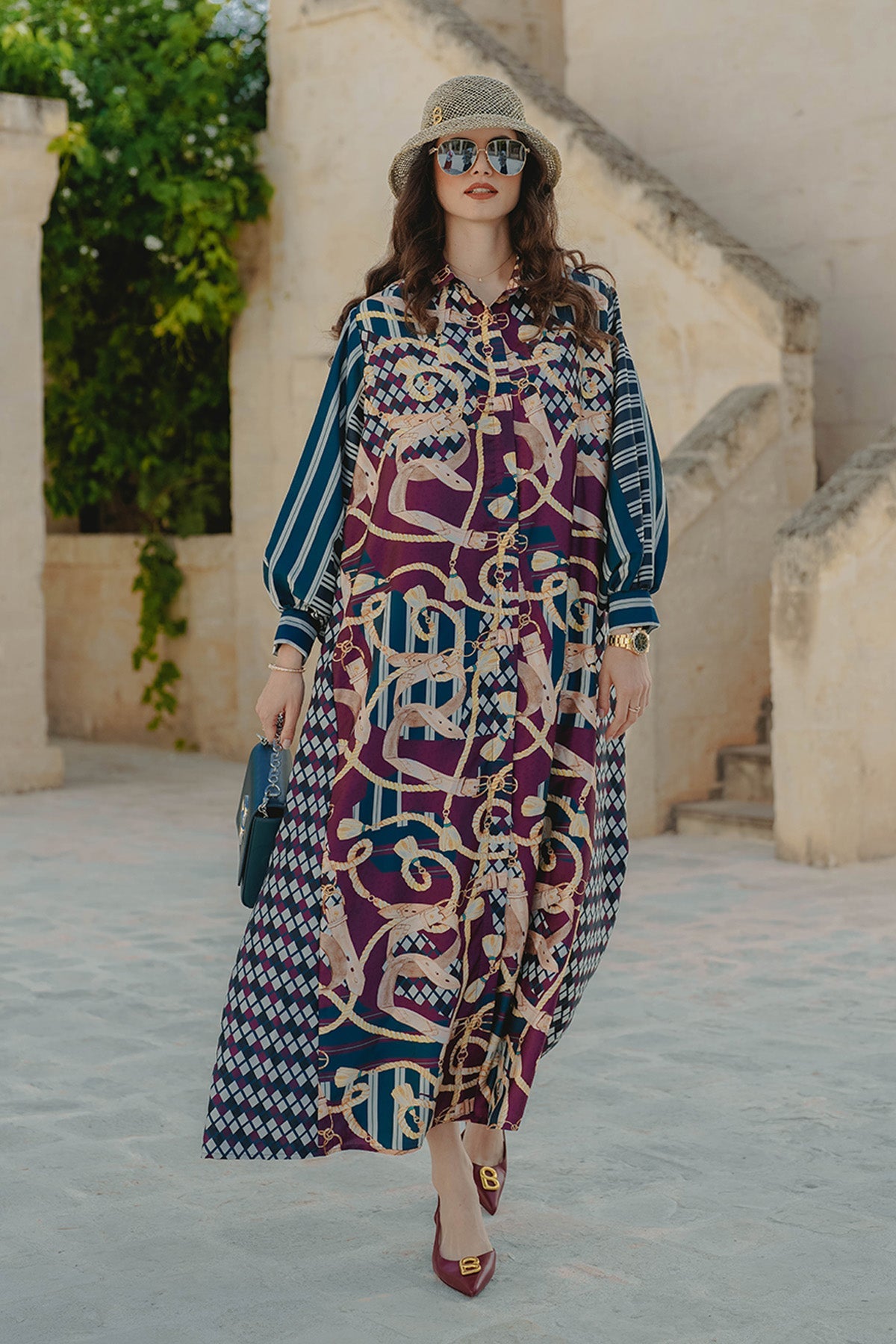 The Chain La Bella Satin Maxi Dress - Maroon