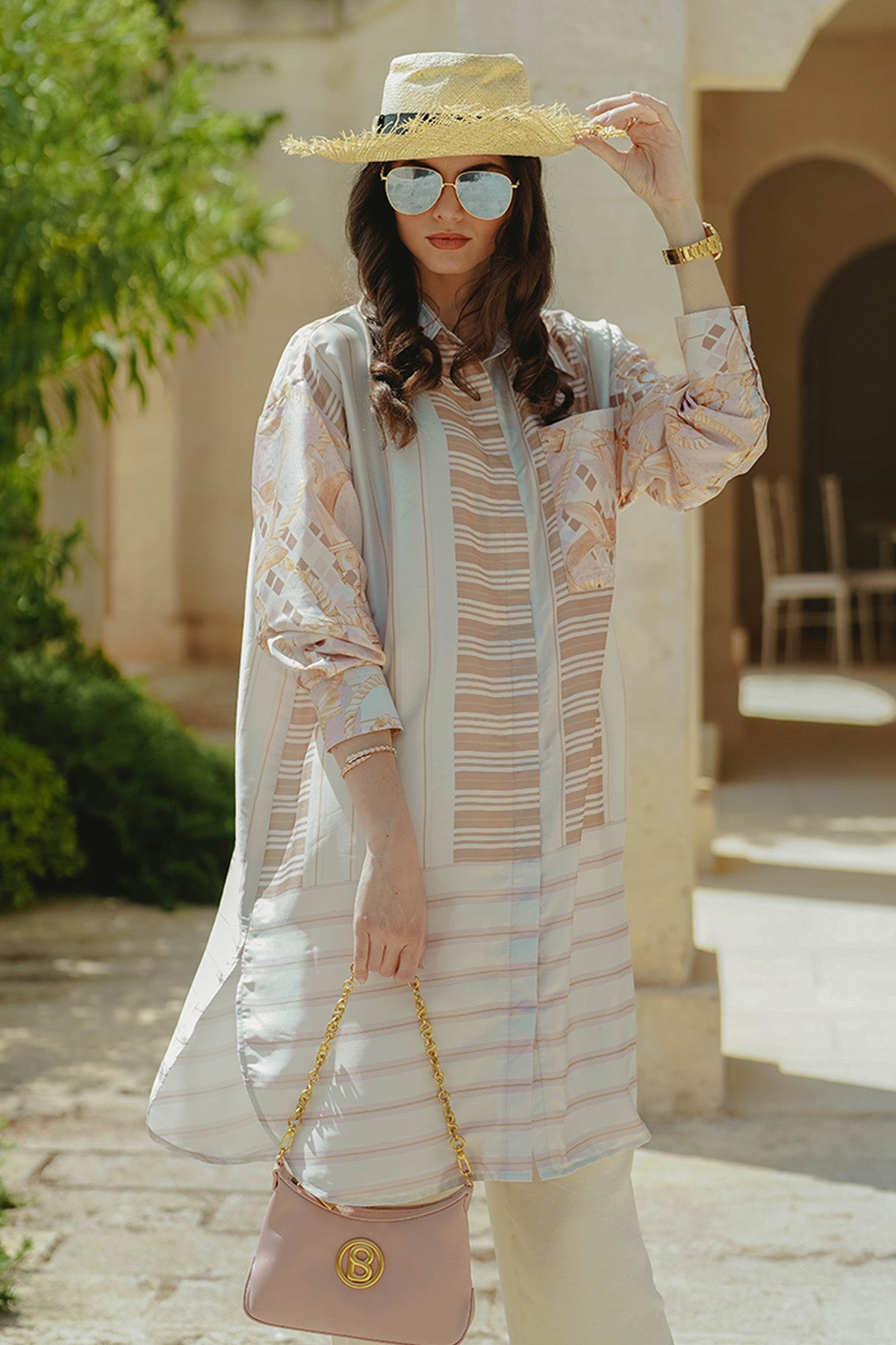 The Chain La Bella Shirt with Pocket - Soft Pink