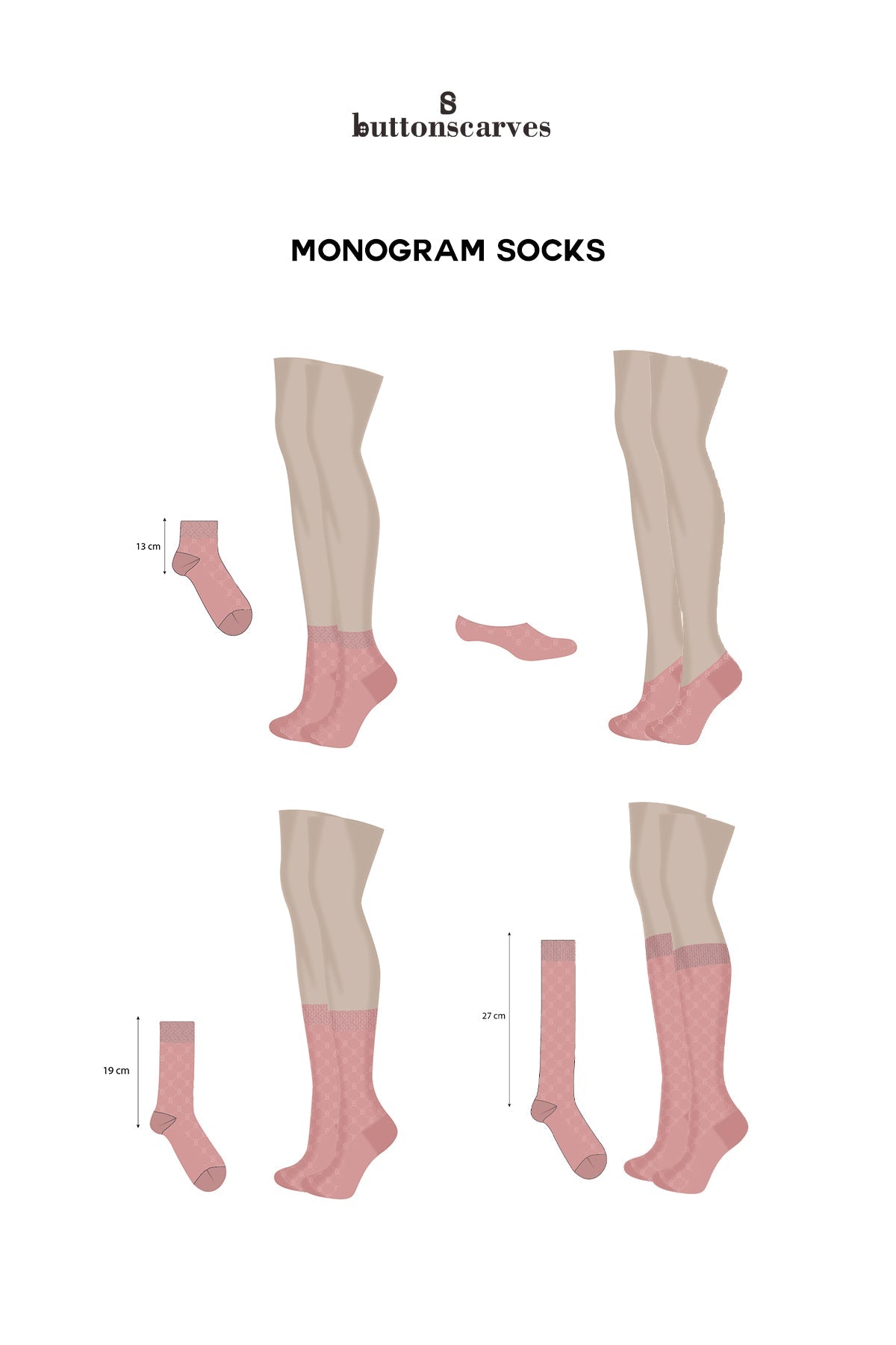 Monogram Socks Pink