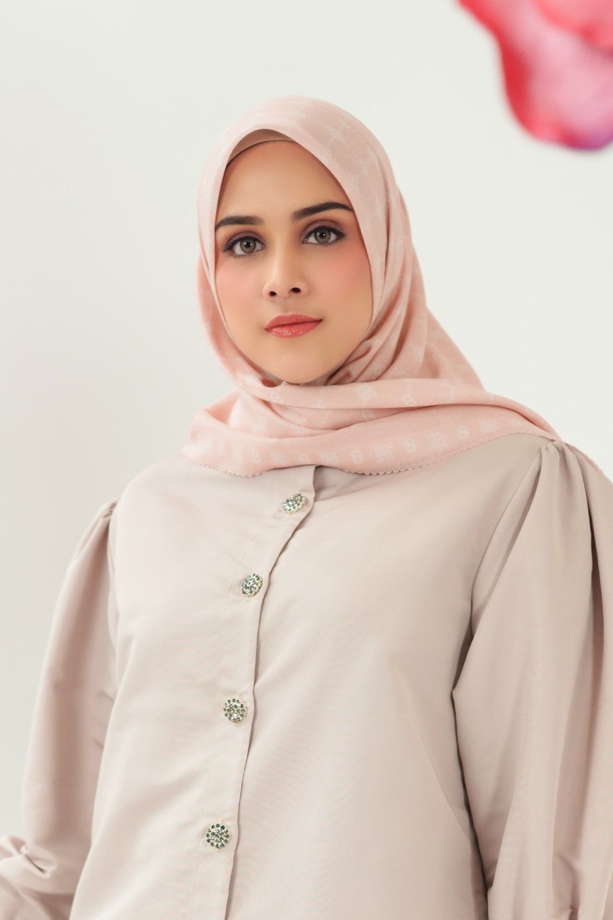 Xanadu Monogram Voal Square - Blush