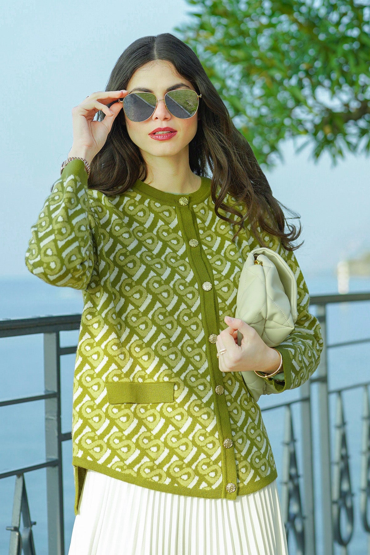 Bimu Cardigan - Lime