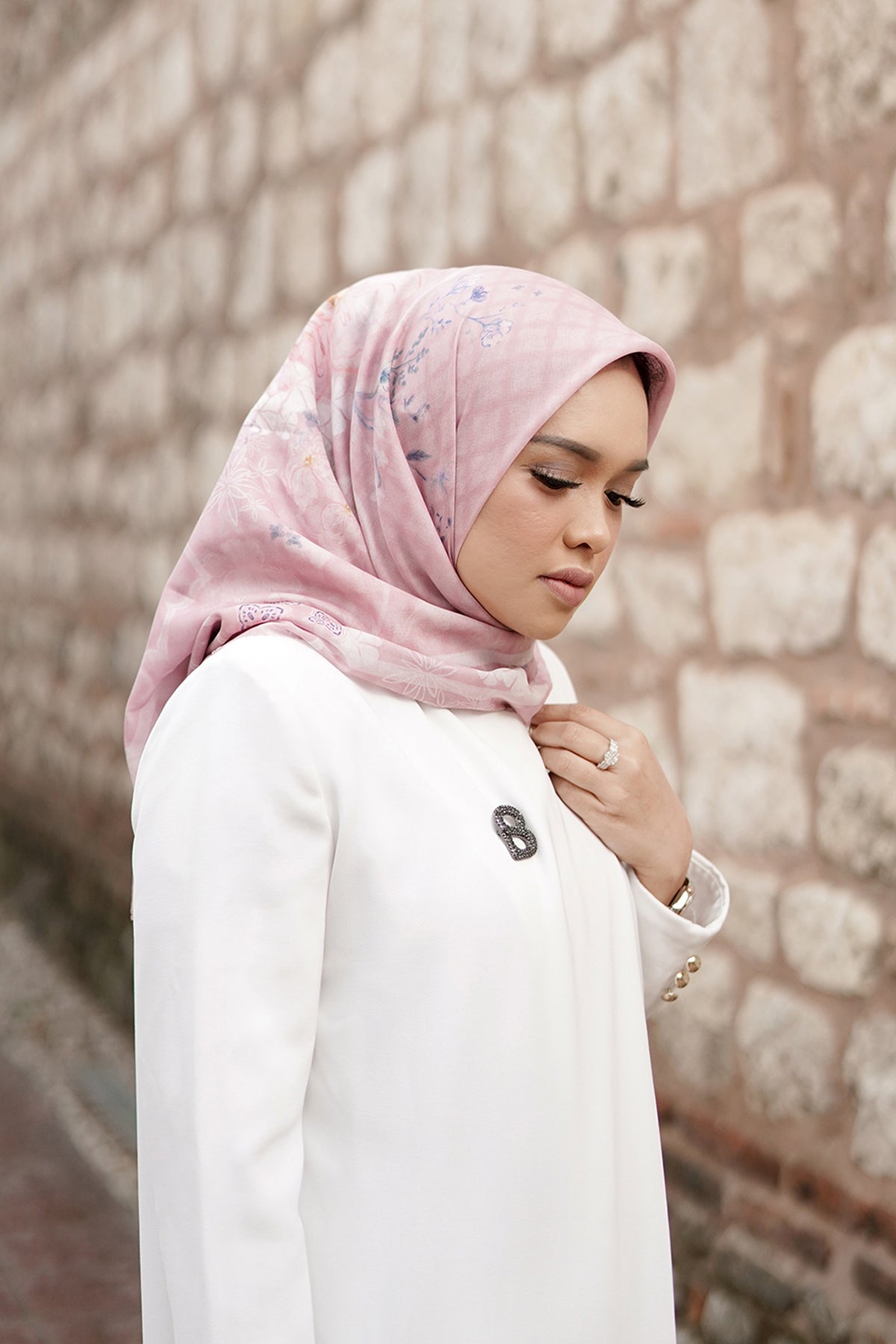 Sofya Voal Square - Pinksalt