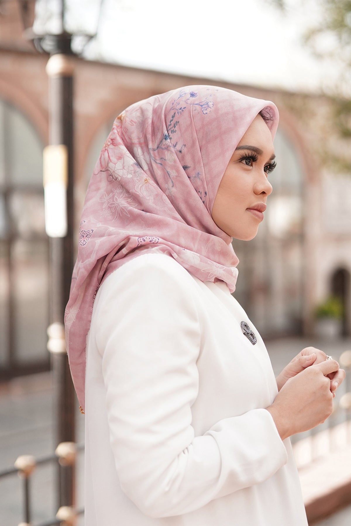 Sofya Voal Square - Pinksalt