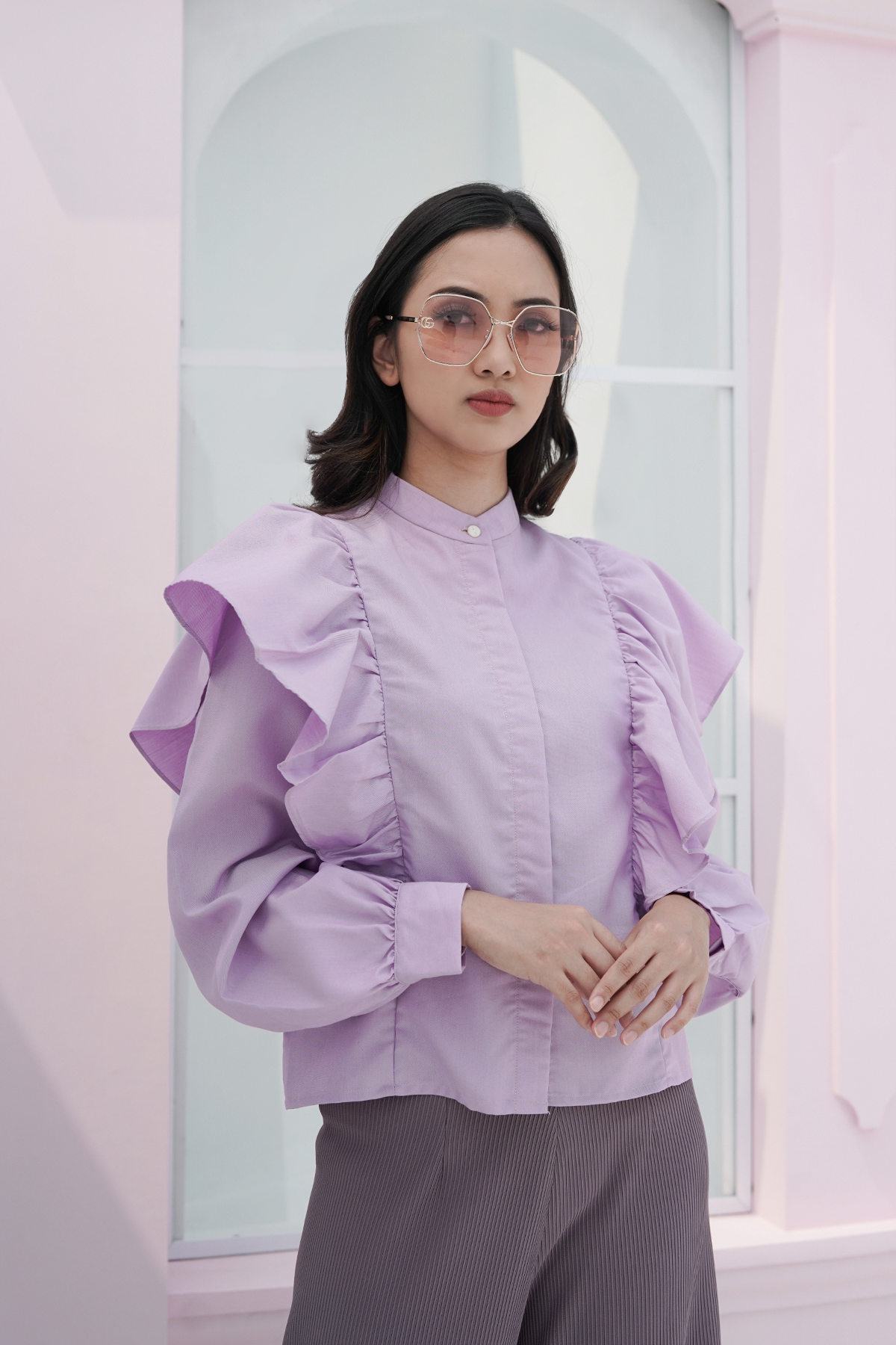 Orchid Nina Ruffle Shirt