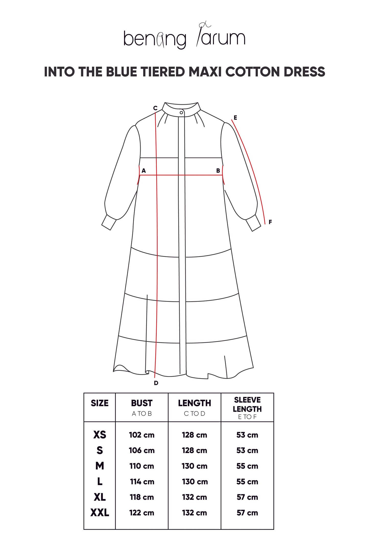 Into The Blue Tiered Maxi Cotton Dress - Blue Leaf