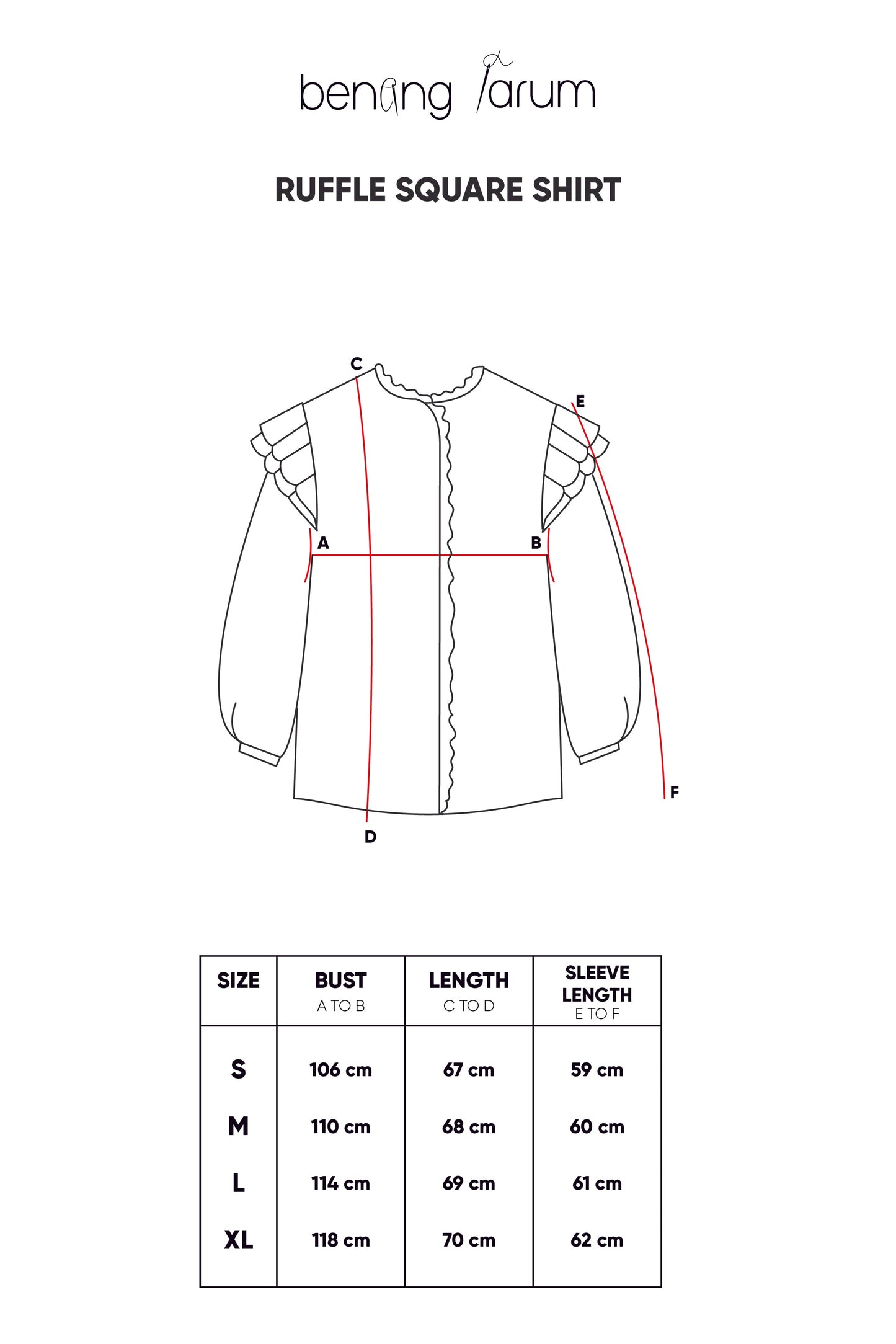 Ruffle Square Shirt - Blue