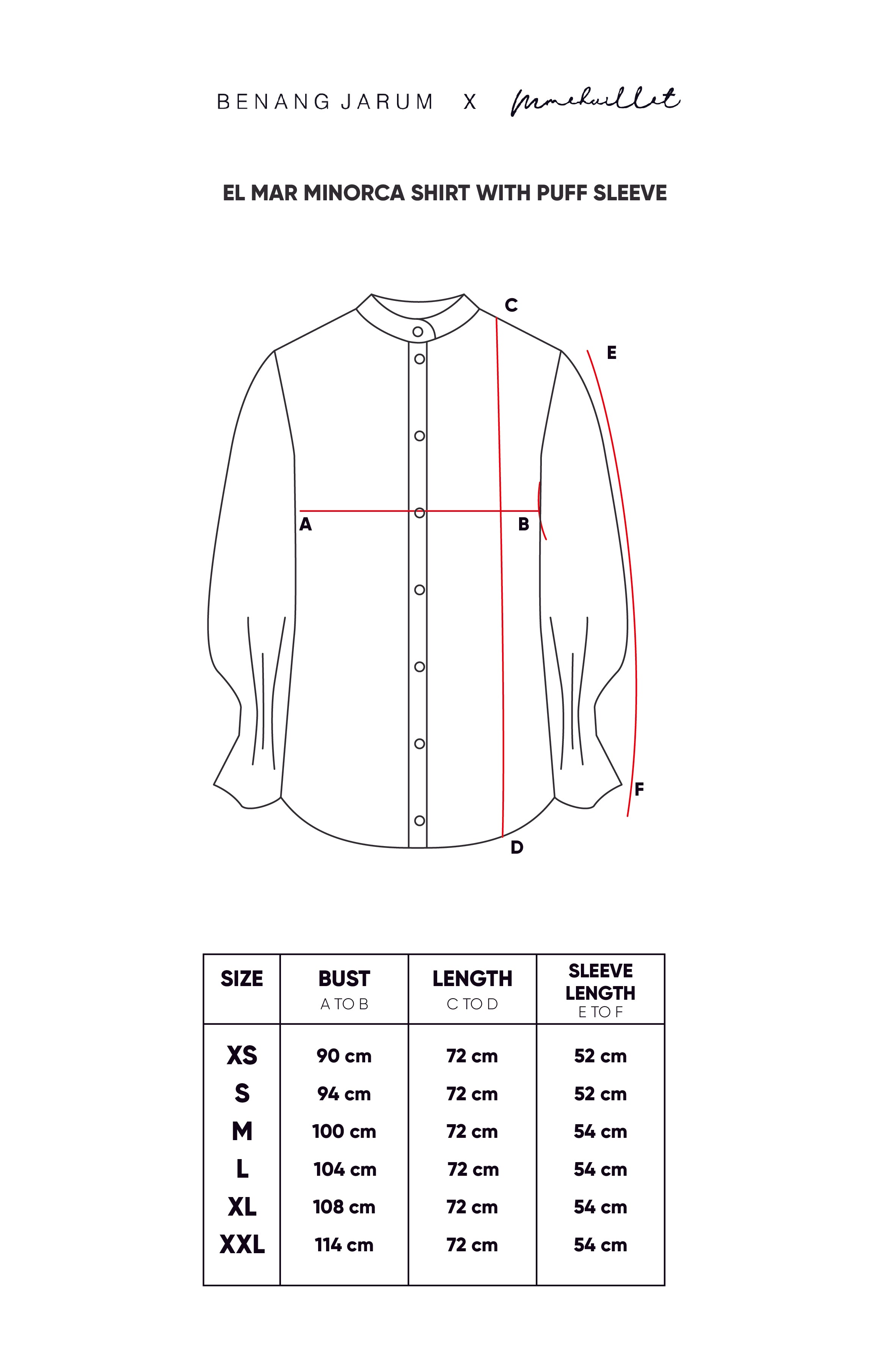 El Mar Minorca Shirt with Puff Sleeve - Purple