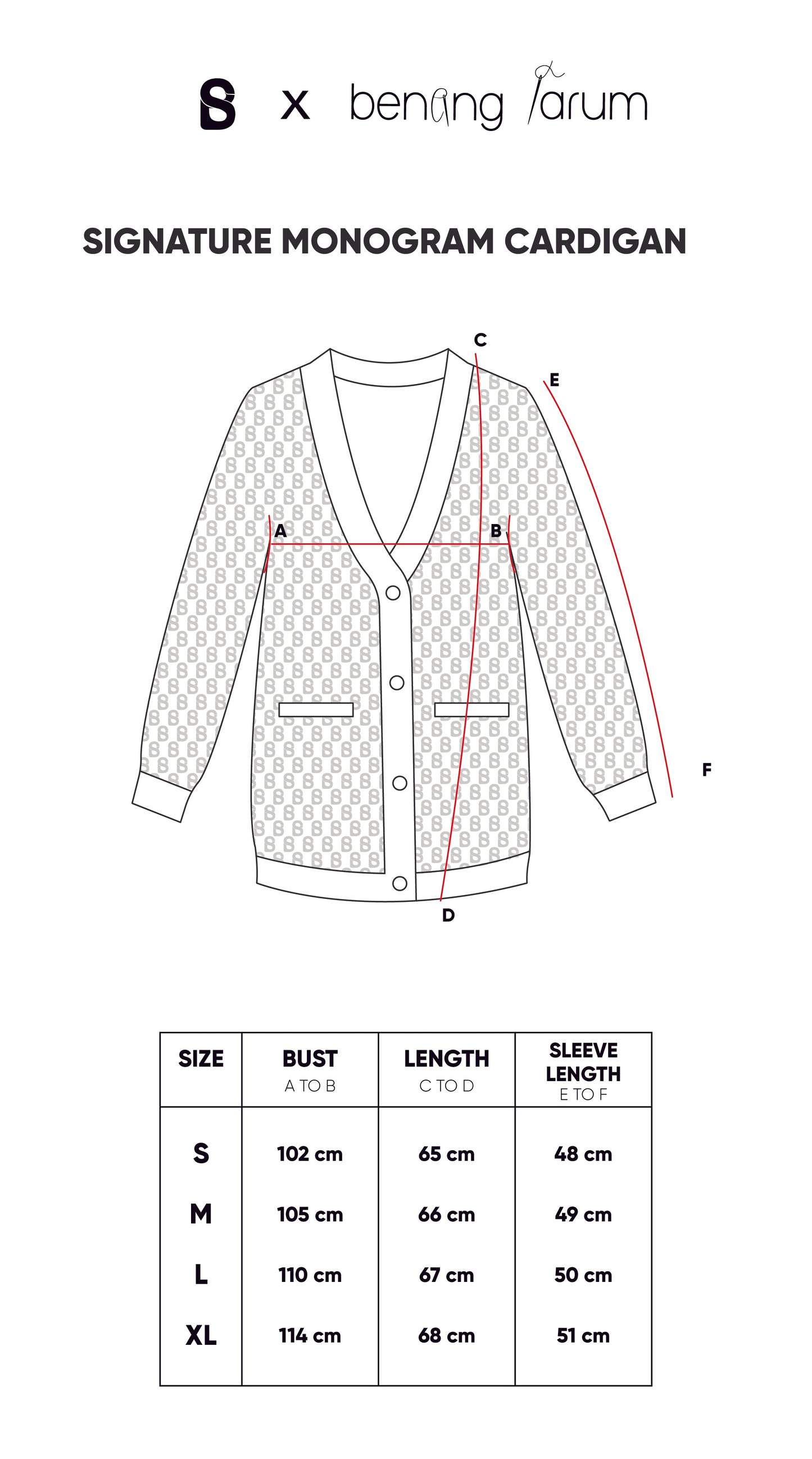 Signature Monogram Cardigan - Red Velvet