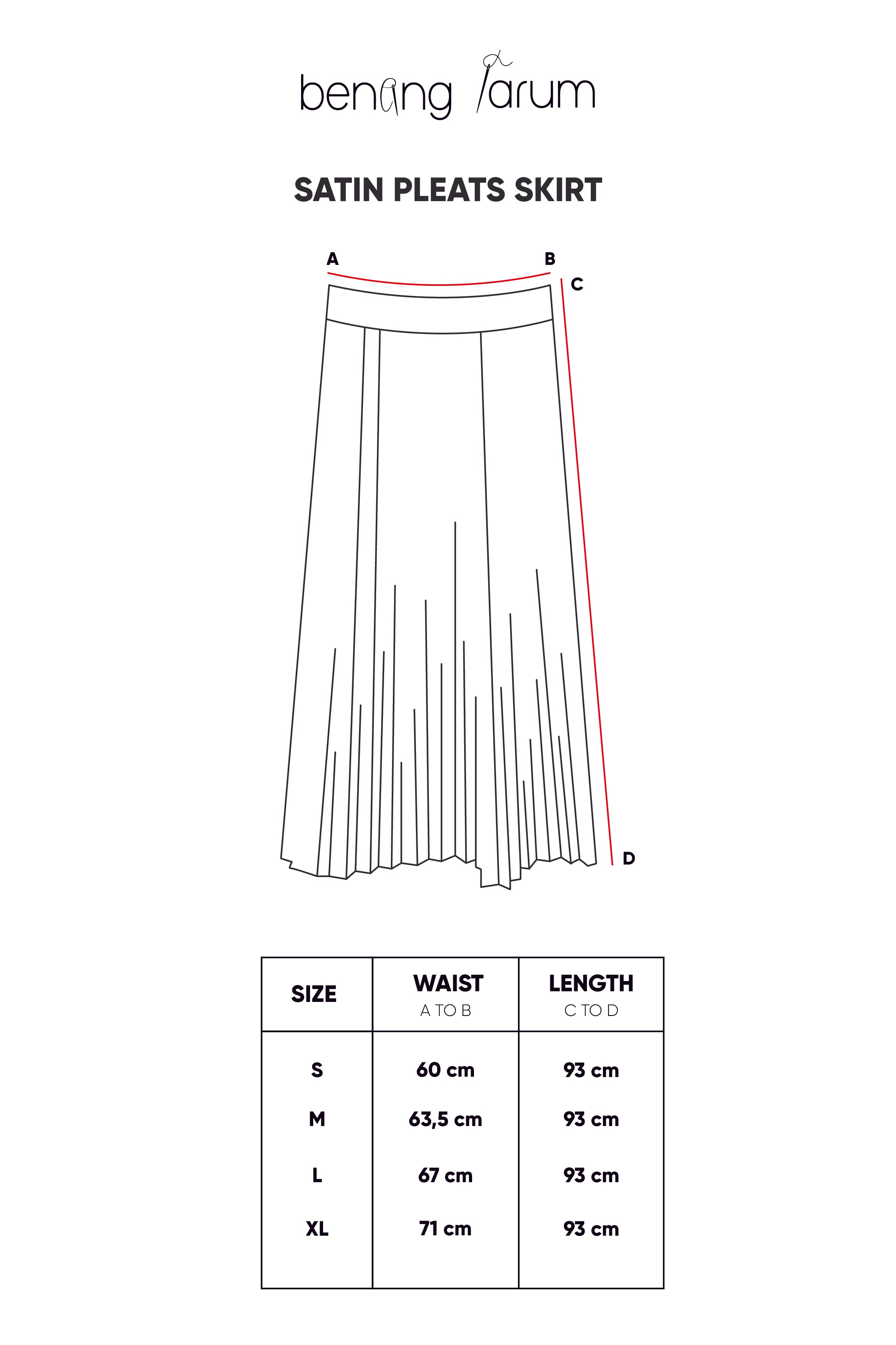 Satin Pleats Skirt - Blush