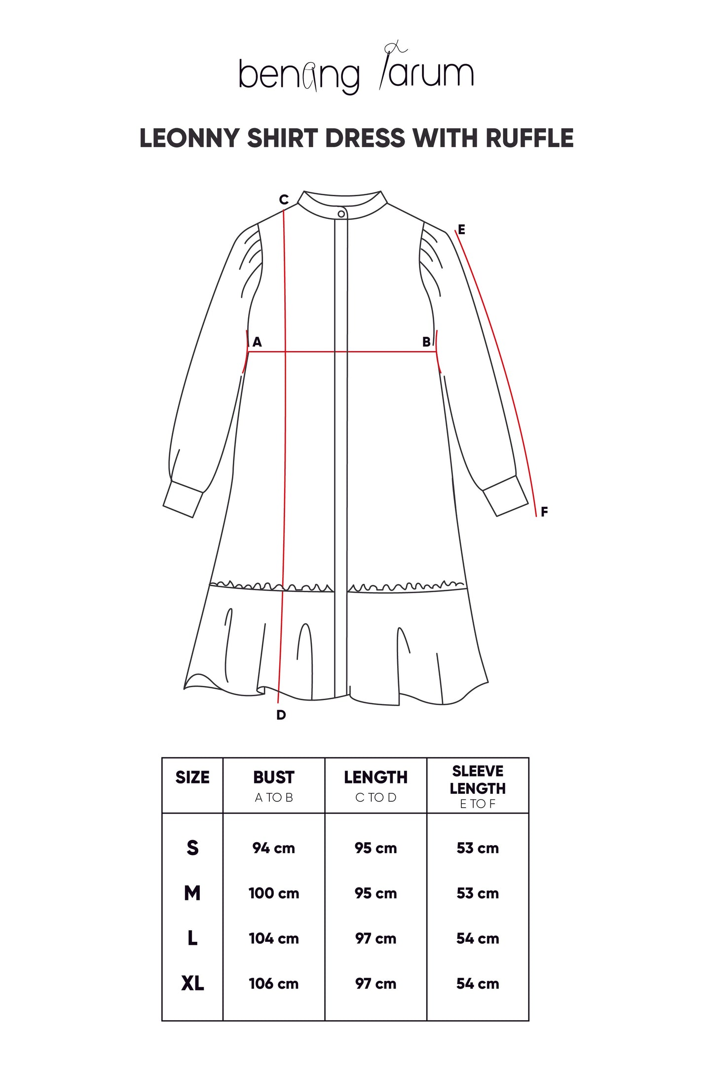Leonny Shirt Dress with Ruffle - Black