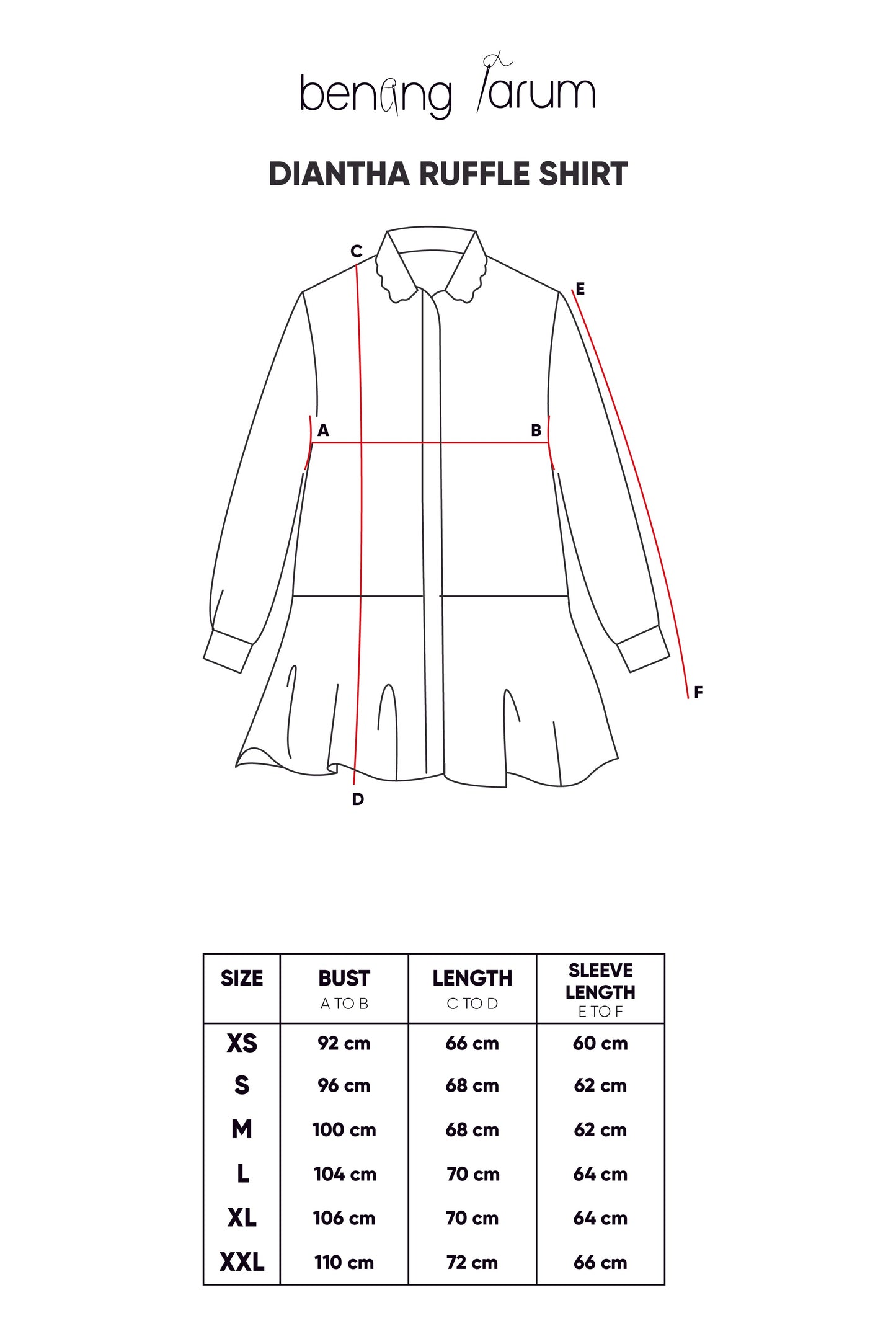 Diantha Ruffle Shirt - Peach Blue