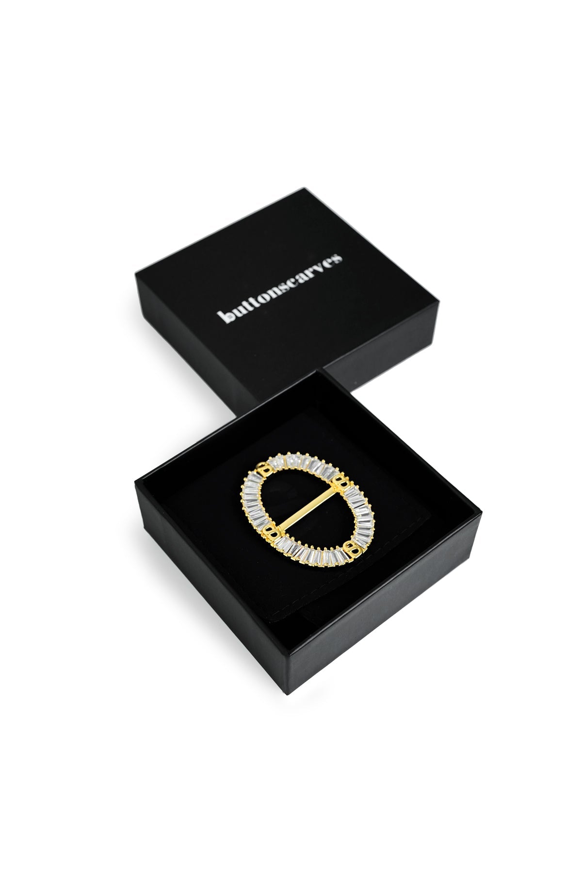 Lavish Oval Ring Brooch - Gold