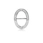 Lavish Oval Ring Brooch - Silver