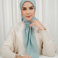 Monogram Voile Square - Aqua