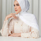 Tapis Satin Jacquard Shawl - Brilliant White