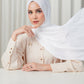 Tapis Satin Jacquard Shawl - Brilliant White