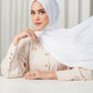 Tapis Satin Jacquard Shawl - Brilliant White