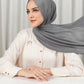 Tapis Satin Jacquard Shawl - Charcoal Gray