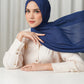Tapis Satin Jacquard Shawl - Evening Blue