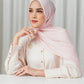 Tapis Satin Jacquard Shawl - Peachskin