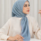 Leena Monogram Square - Faded Denim