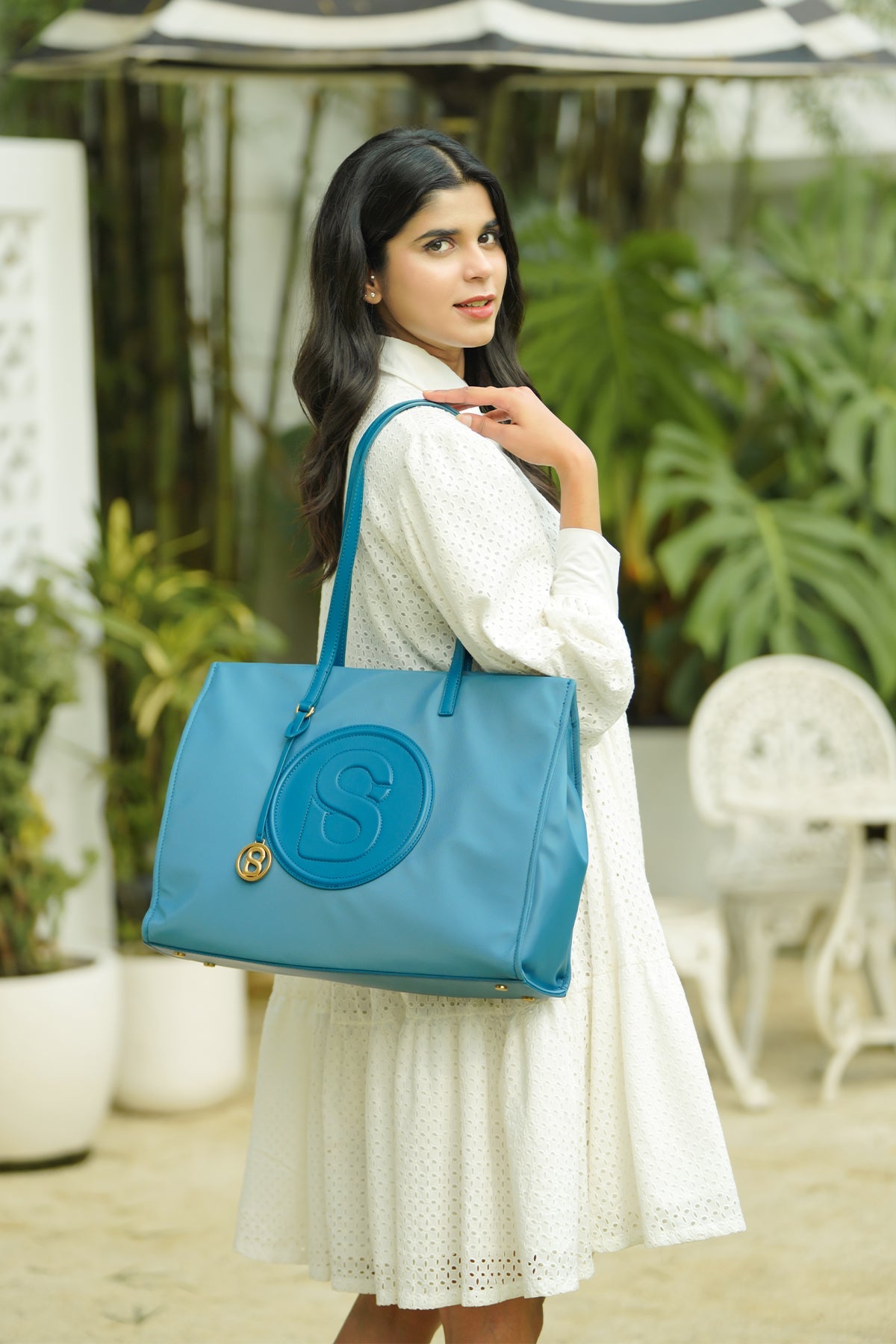 Aaliya Nylon Tote Bag - Atlantic Blue