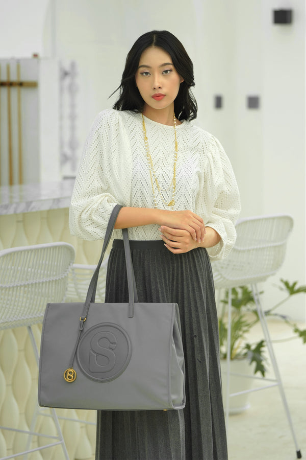 Aaliya Nylon Tote Bag - Cloud