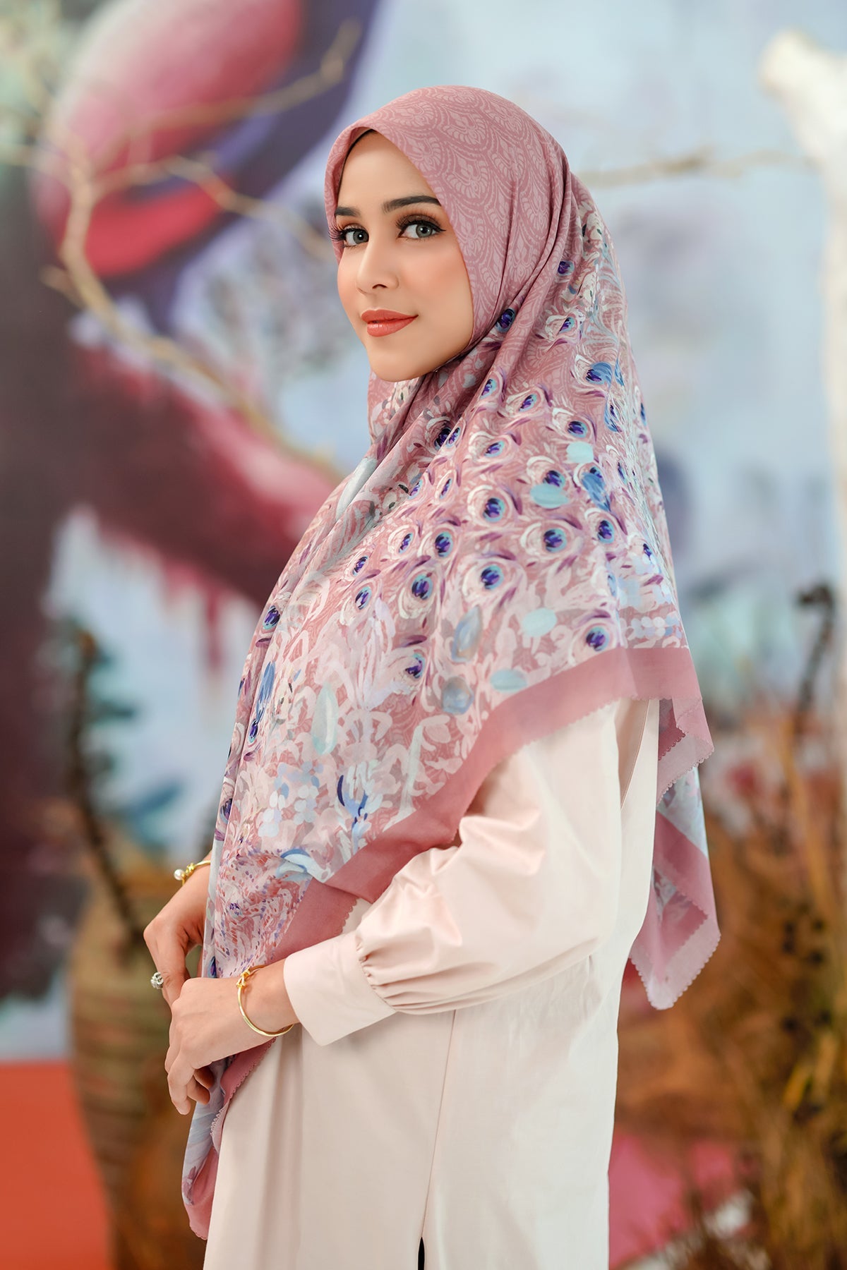 The Ederra Voal Square XL - Dusty Rose