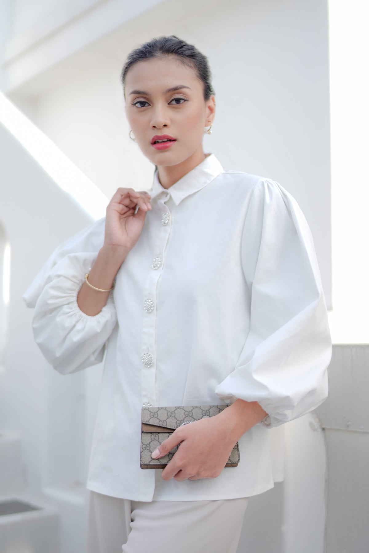 White Claire Button Shirt