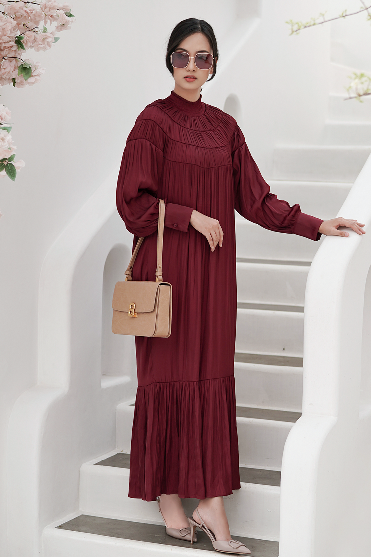 Maroon Almira Dress