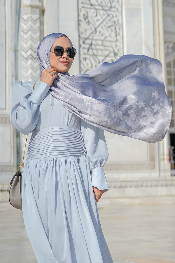 Maharani Satin Shawl - Grey