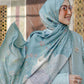 The Topkapi Satin Shawl - Turquoise