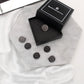 BS Round Signature Brooch Black