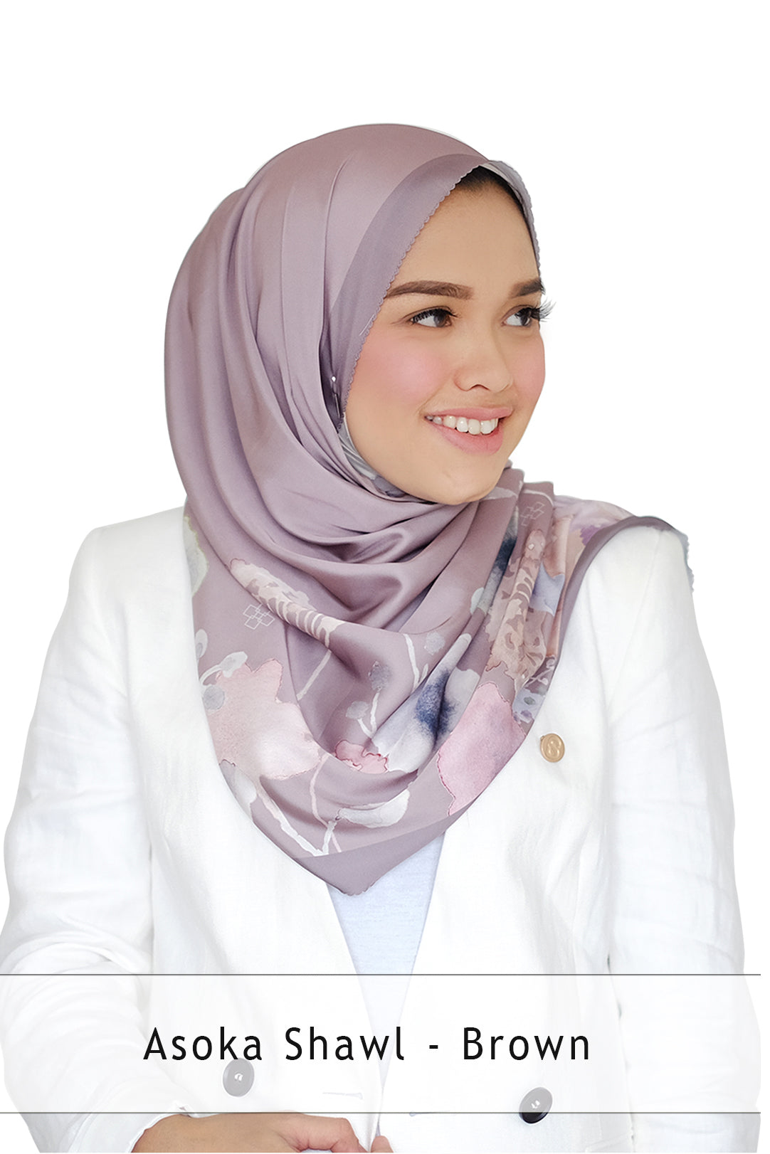 Asoka Satin Shawl - Brown